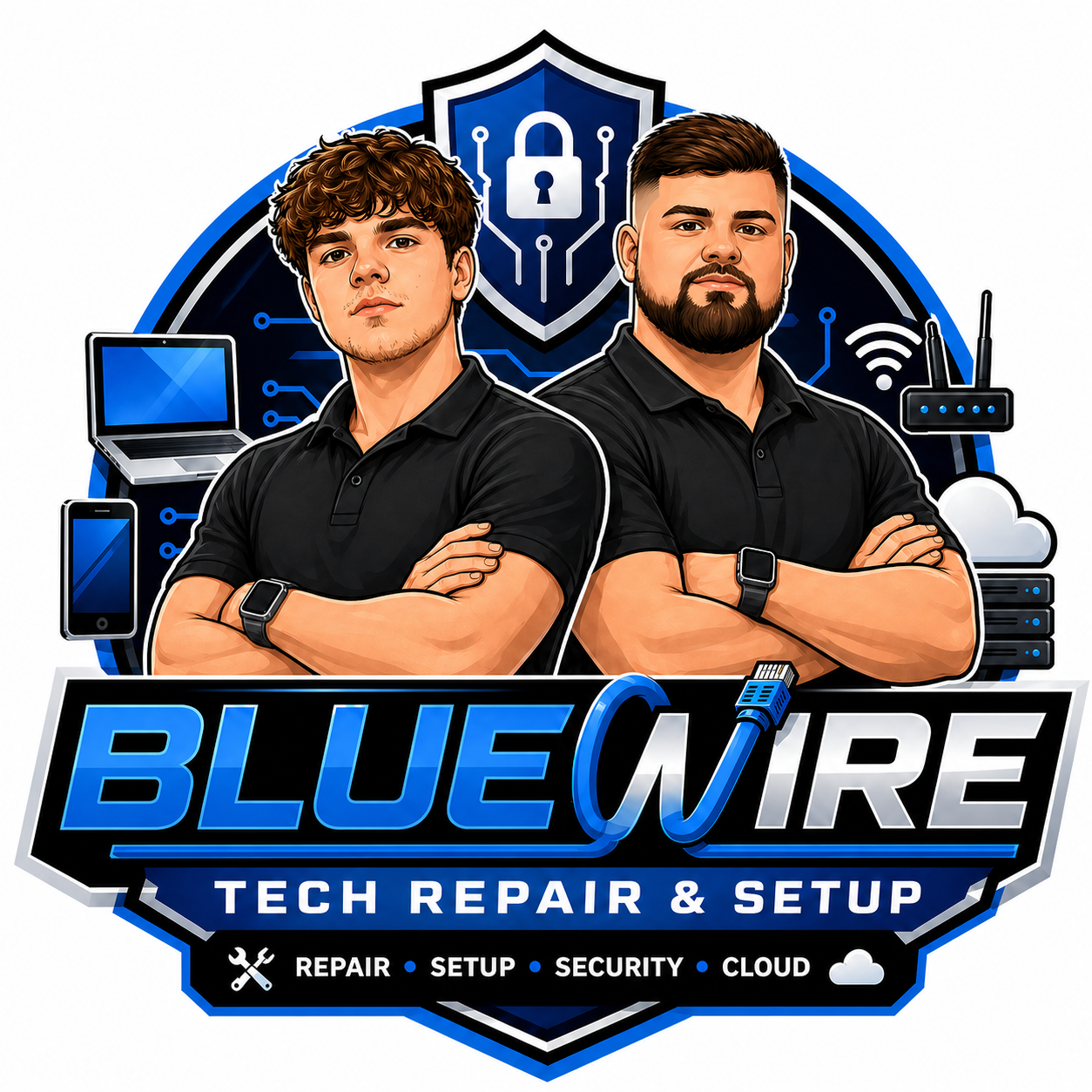 BlueWire Tech Repair & Setup Logo